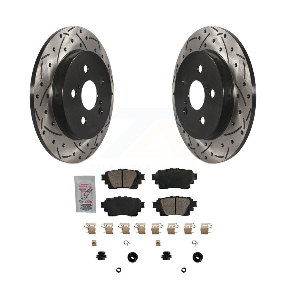 Kit de plaquettes en céramique pour rotors de frein à disque à fente arrière percée pour Toyota Corolla 2019 1.8