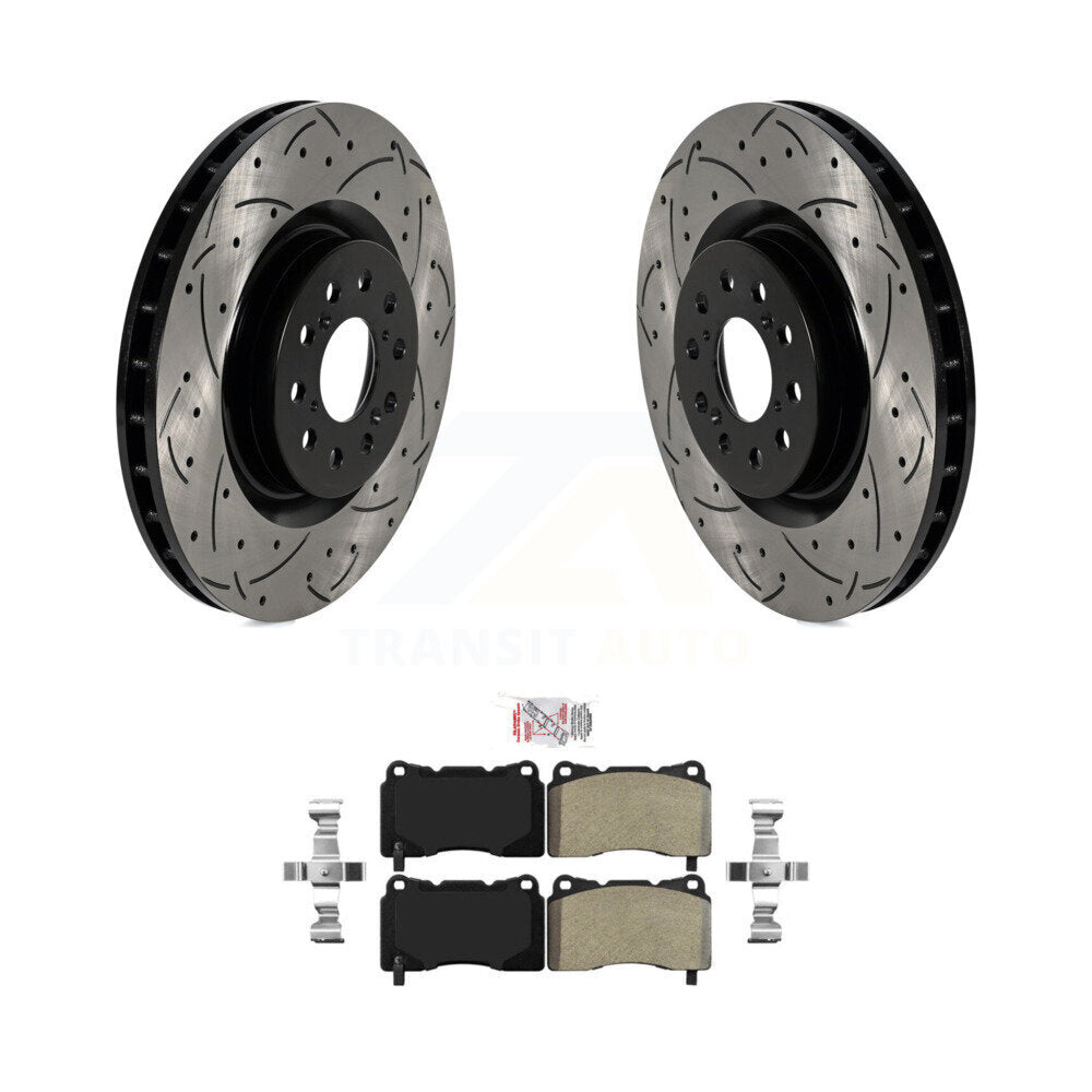 Kit de plaquettes de frein semi-métalliques pour rotors de frein à fente avant pour Honda Civic Type 17-20