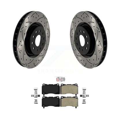 Kit de plaquettes de frein semi-métalliques pour rotors de frein à fente avant pour Honda Civic Type 17-20