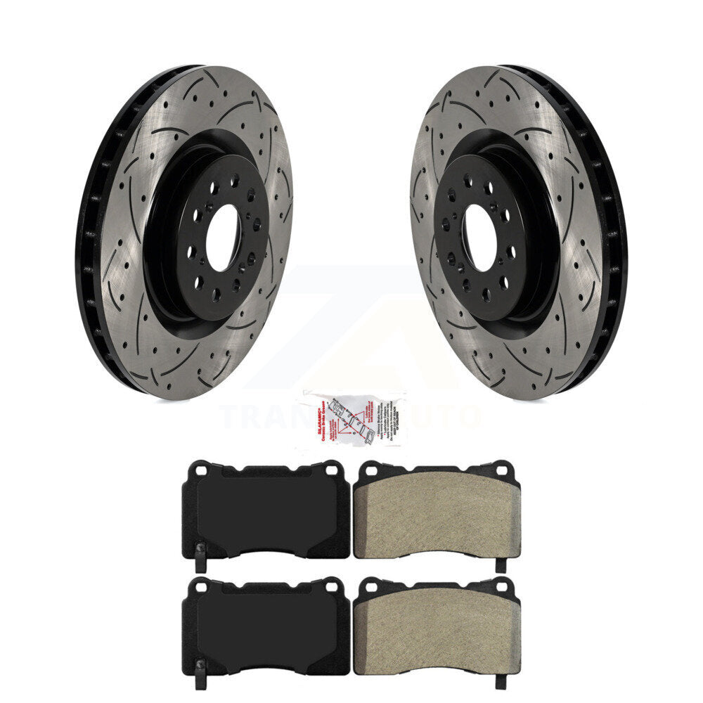 Kit de plaquettes de frein semi-métalliques pour rotors de frein à fente avant pour Honda Civic Type 17-20