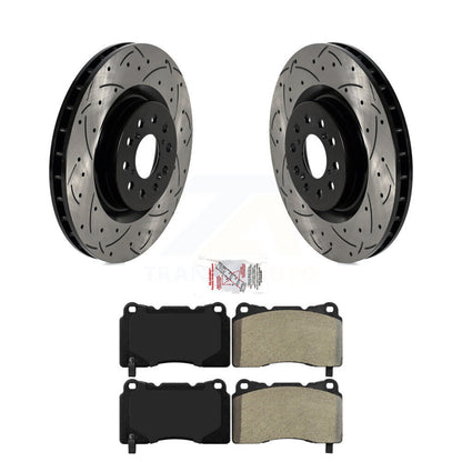 Kit de plaquettes de frein semi-métalliques pour rotors de frein à fente avant pour Honda Civic Type 17-20