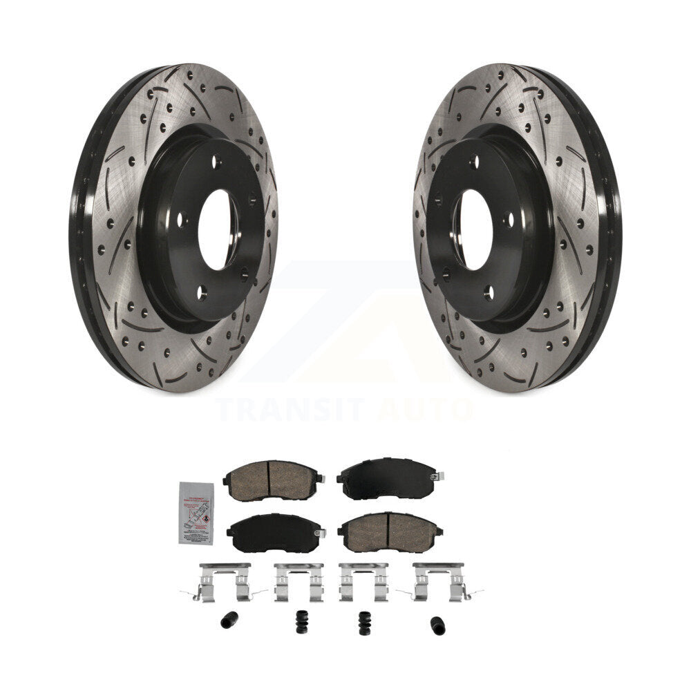 Kit de protection en céramique de rotors de frein à disque fendus percés avant enduits pour Nissan Sentr