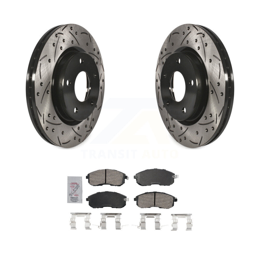 Kit de protection en céramique de rotors de frein à disque fendus percés avant enduits pour Nissan Sentr