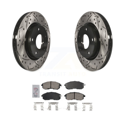 Kit de protection en céramique de rotors de frein à disque fendus percés avant enduits pour Nissan Sentr