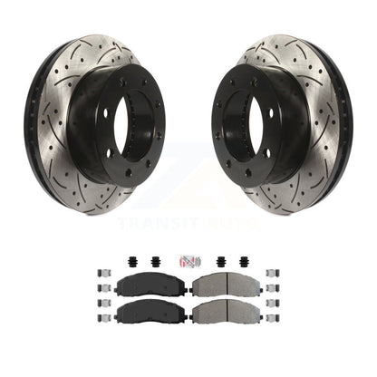 Kit de plaquettes semi-métalliques de Rotor de frein de fente de forage avant pour Ford F-250 Super Duty 4W