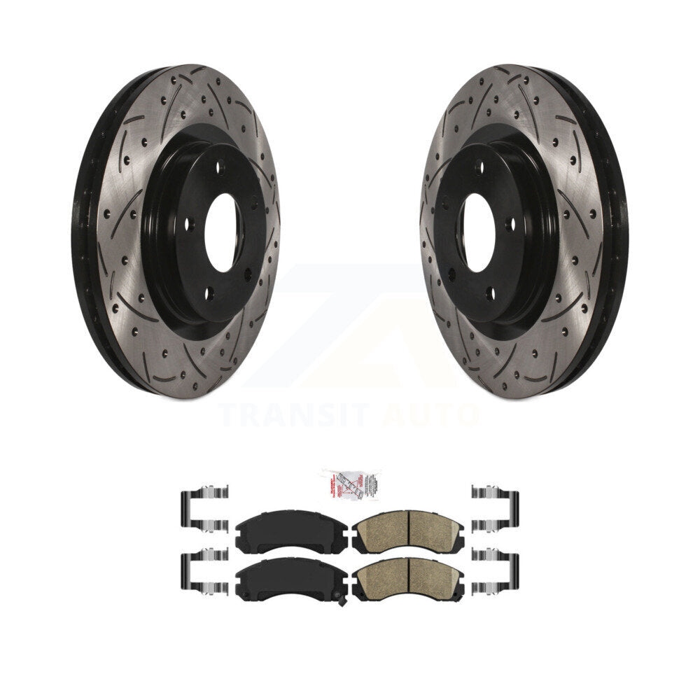 Kit de plaquettes en céramique pour Rotor de frein à disque, fente percée avec revêtement avant, pour Mitsubishi Lance