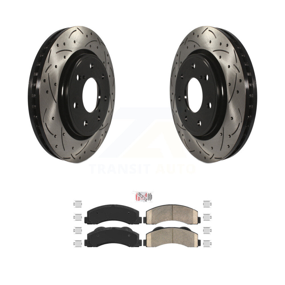 Kit de plaquettes en céramique pour rotors de frein à fente avant percés, pour Ford F-150, avec roue à 7 écrous