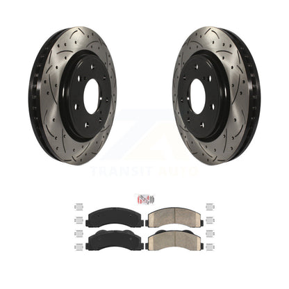 Kit de plaquettes en céramique pour rotors de frein à fente avant percés, pour Ford F-150, avec roue à 7 écrous