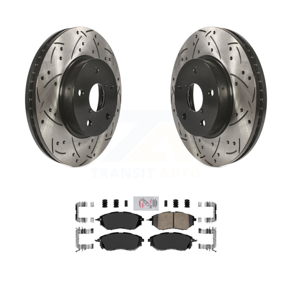 Kit de plaquettes en céramique pour rotors de frein à disque à fente avant percée pour Subaru Legacy 2015 2.5