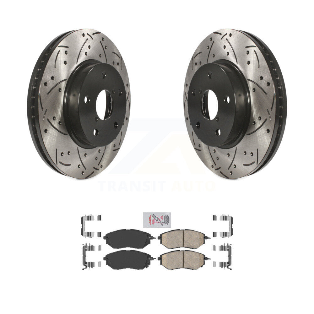 Kit de plaquettes en céramique pour rotors de frein à disque à fente avant percée pour Subaru Legacy 2015 2.5