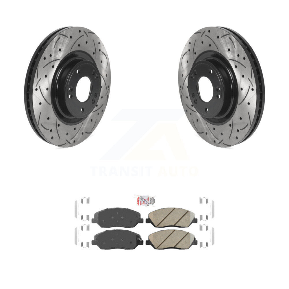 Kit de plaquettes en céramique pour rotors de frein à disque, fente de perçage avant, pour Hyundai Genesis 2012 3.8