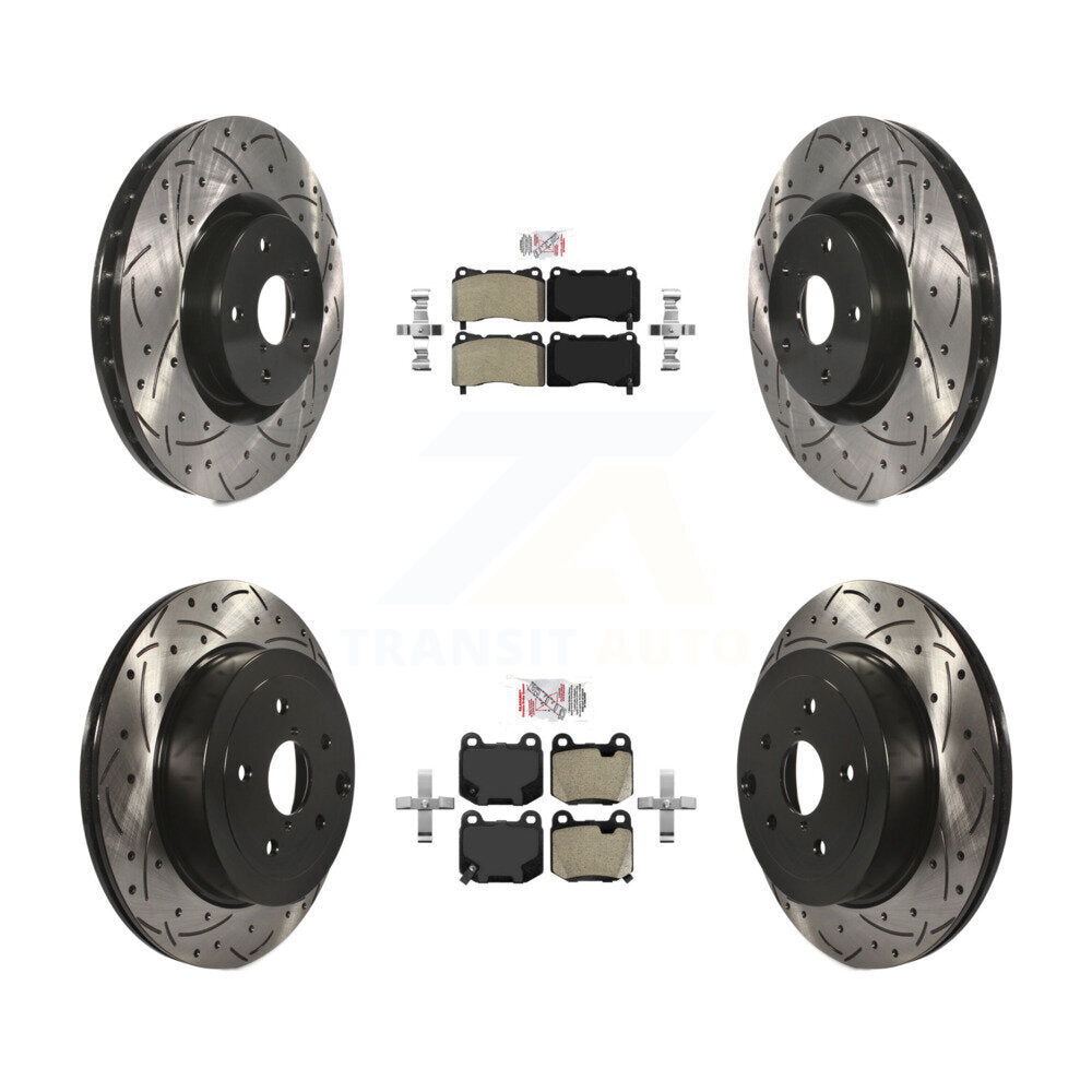 Kit de Rotor de frein à fente percée à plaquettes semi-métalliques avant et arrière pour Subaru Impreza WR