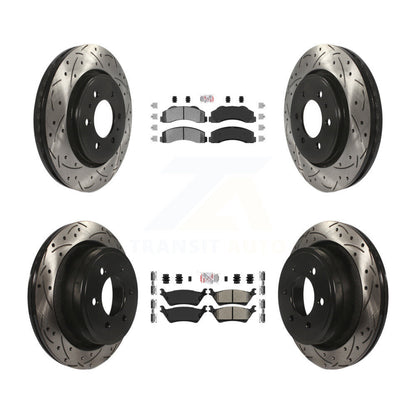 Kit de Rotor de frein à disque de fente de foret de manteau de protection semi-métallique avant et arrière pour Ford F-15