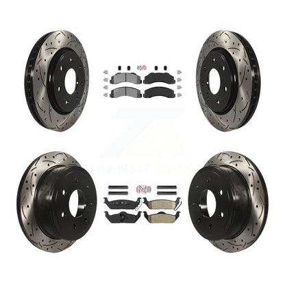 Kit de Rotor de frein à disque de fente de foret de manteau de protection semi-métallique avant et arrière pour Ford F-15