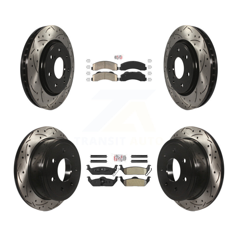 Kit de Rotor de frein à fente percée, coussinet semi-métallique arrière en céramique avant pour Ford F-15