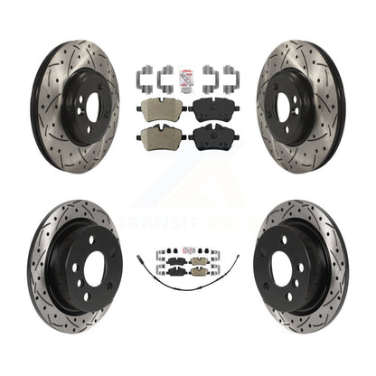 Kit de rotors de frein à fente de forage en céramique avant semi-métallique arrière pour Mini Coope