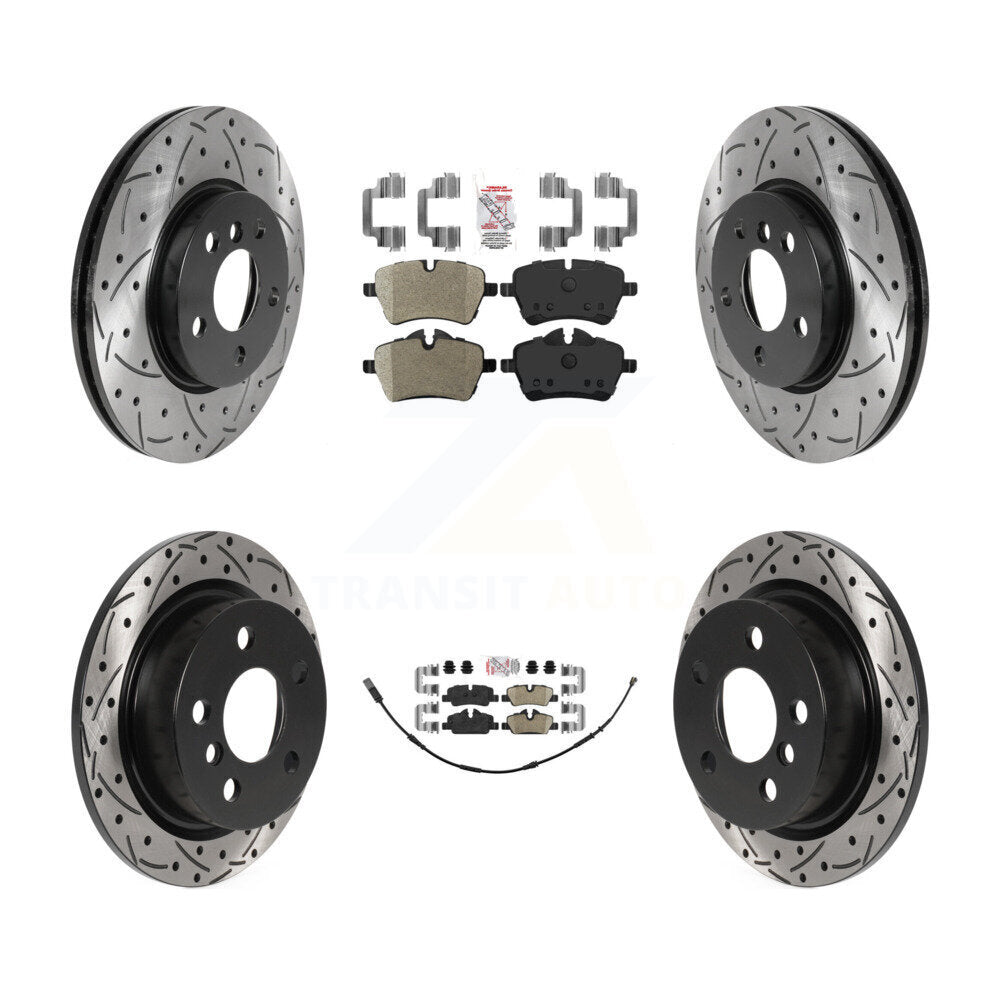 Kit de rotors de frein à fente de forage en céramique avant semi-métallique arrière pour Mini Coope