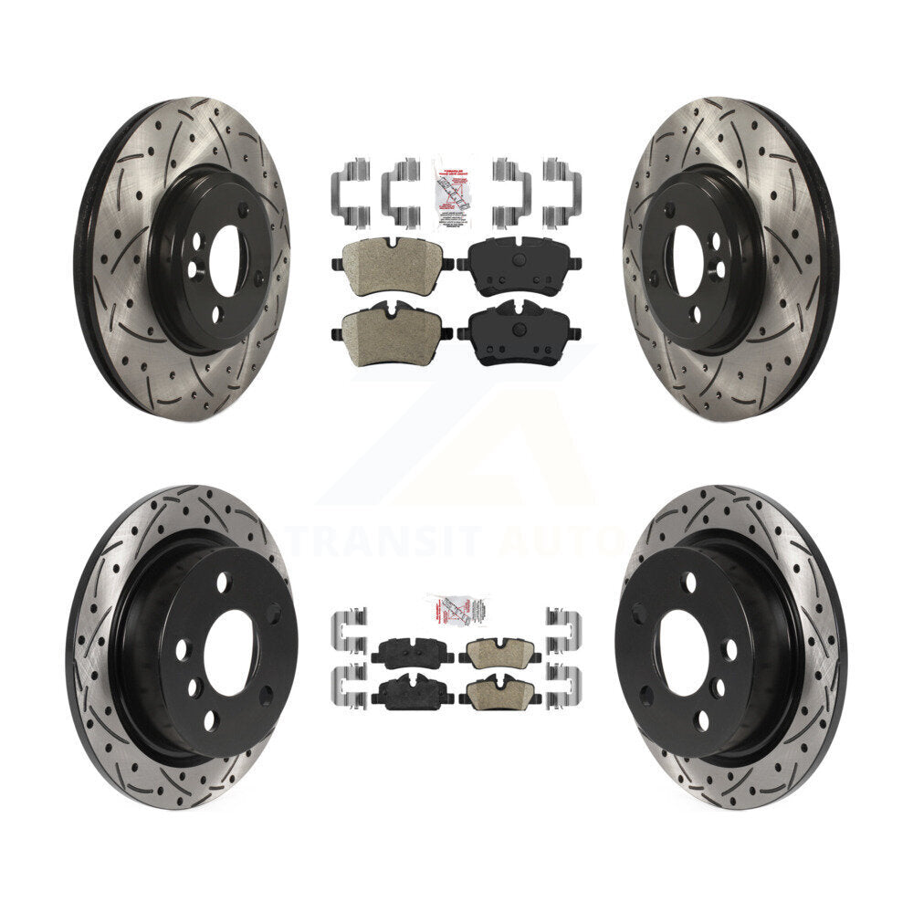Kit de rotors de frein à fente de forage en céramique avant semi-métallique arrière pour Mini Coope