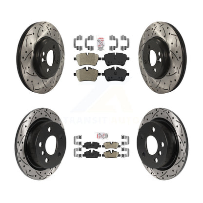 Kit de rotors de frein à fente de forage en céramique avant semi-métallique arrière pour Mini Coope