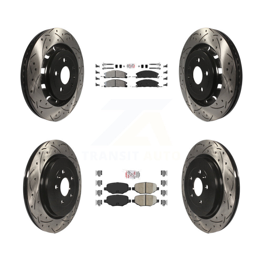 Kit de Rotors de frein à fente de forage en céramique avant semi-métallique arrière pour Ford Polic