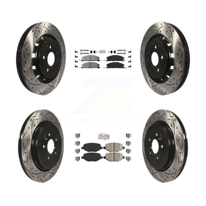 Kit de Rotors de frein à fente de forage en céramique avant semi-métallique arrière pour Ford Polic