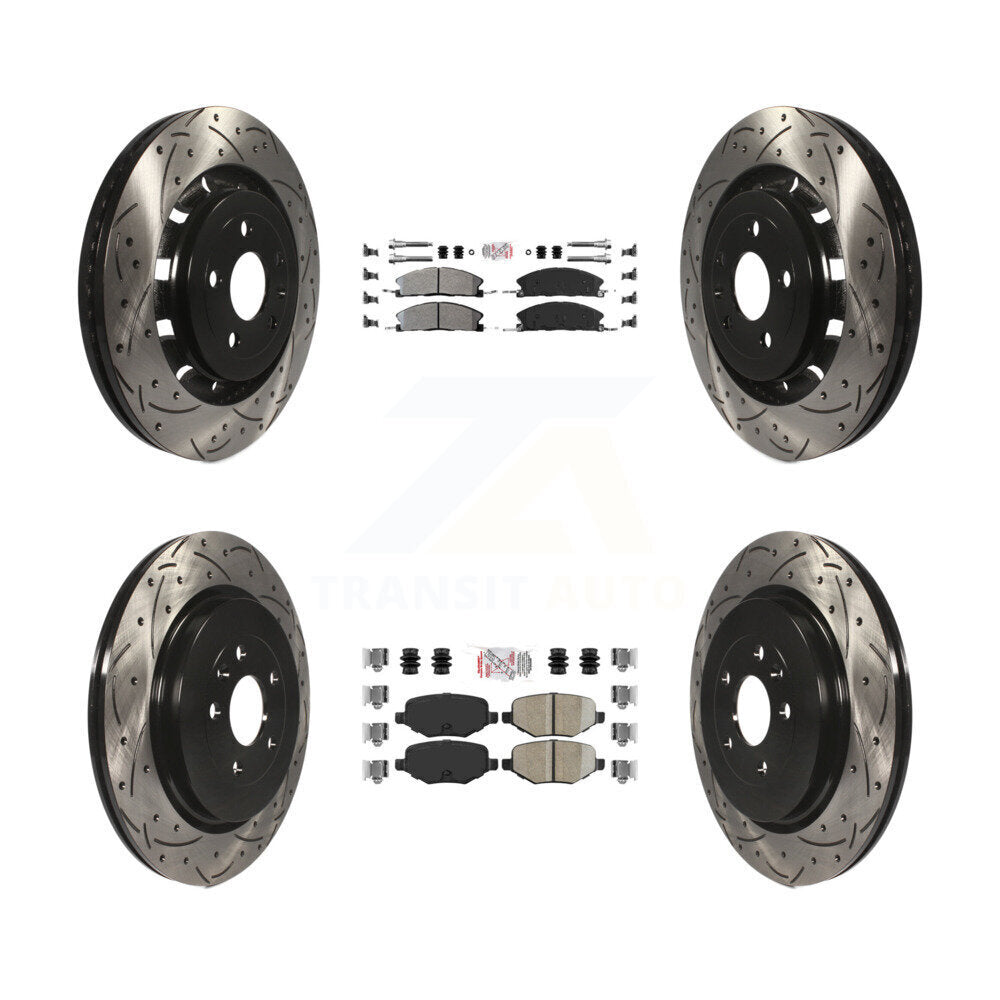 Kit de Rotors de frein à fente de forage en céramique avant semi-métallique arrière pour Ford Polic