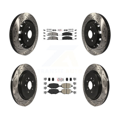 Kit de Rotors de frein à fente de forage en céramique avant semi-métallique arrière pour Ford Polic