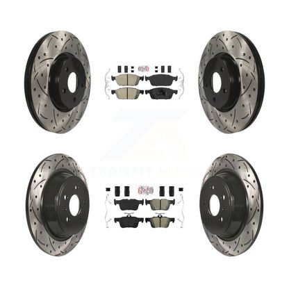 Kit de rotors de frein à fente de forage semi-métallique avant en céramique et arrière pour Ford Escap