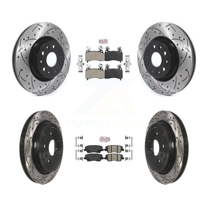 Kit de Rotor de frein à fente de forage en céramique avant semi-métallique arrière pour Cadillac CT