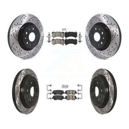 Kit de Rotor de frein à fente de forage en céramique avant semi-métallique arrière pour Cadillac CT