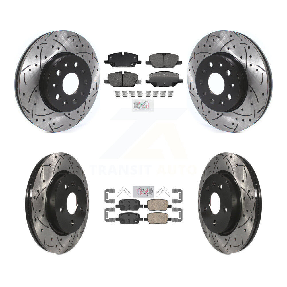 Kit de Rotor de frein à disque de fente de foret de manteau de protection en céramique avant et arrière pour Chevrolet Camar