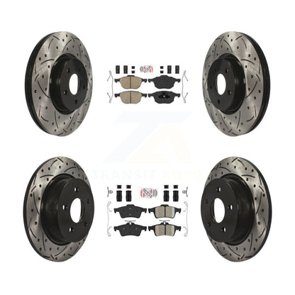 Kit de Rotors de frein à disque de fente de foret de tampon en céramique avant et arrière pour Ford Transit Connect