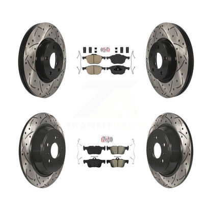 Kit de rotors de frein à fente de forage semi-métallique avant en céramique et arrière pour Ford Escap