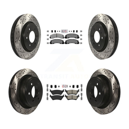 Kit de Rotor de frein à disque de fente de foret de manteau de protection semi-métallique avant et arrière pour Ford F-15