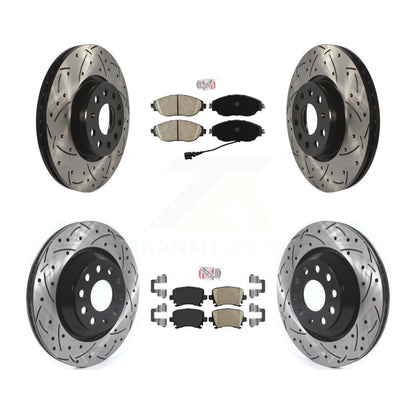 Kit de rotors de frein à fente percés avec tampons en céramique avant et arrière, pour Volkswagen CC 2012 3.6