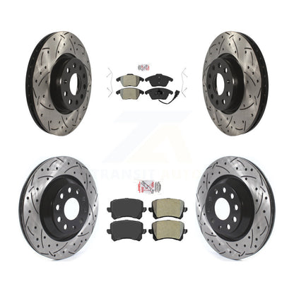 Kit de Rotor de frein à fente de forage de tampon semi-métallique avant et arrière pour Volkswagen Passat C