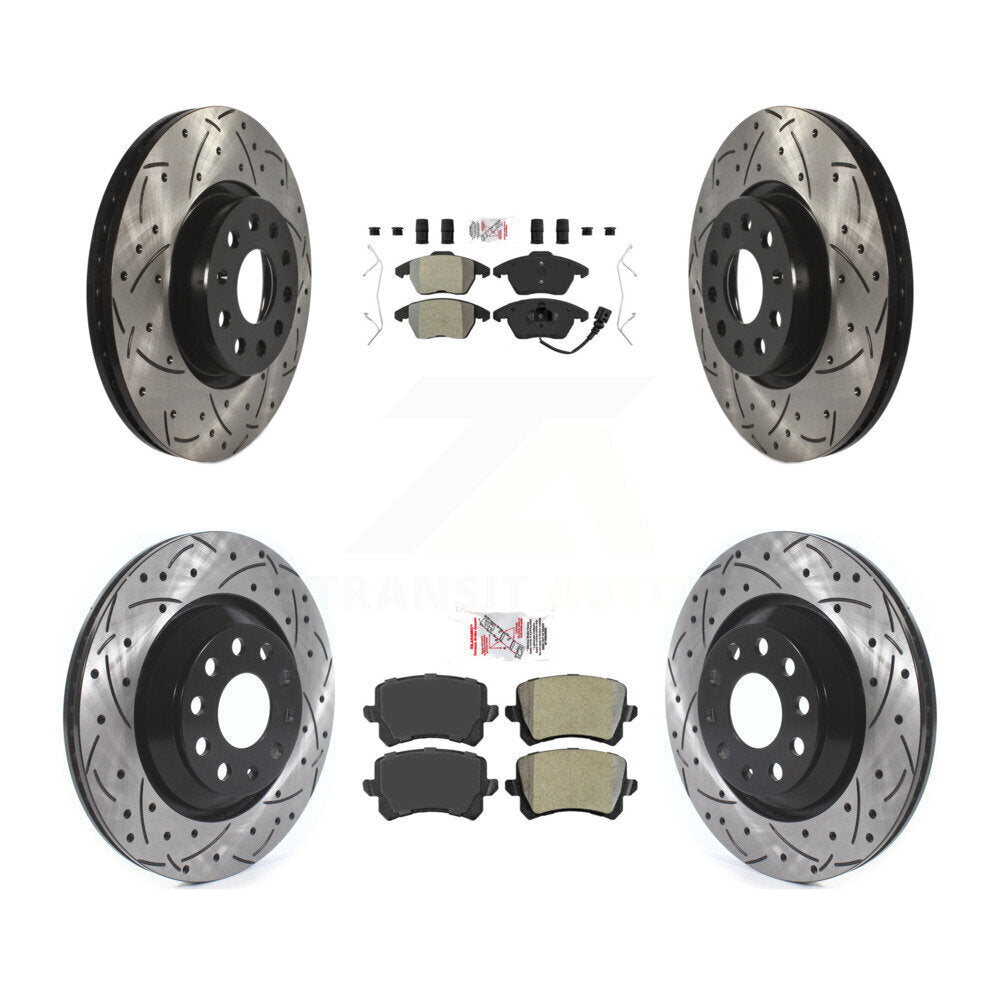 Kit de Rotor de frein à fente de forage de tampon semi-métallique avant et arrière pour Volkswagen Passat C