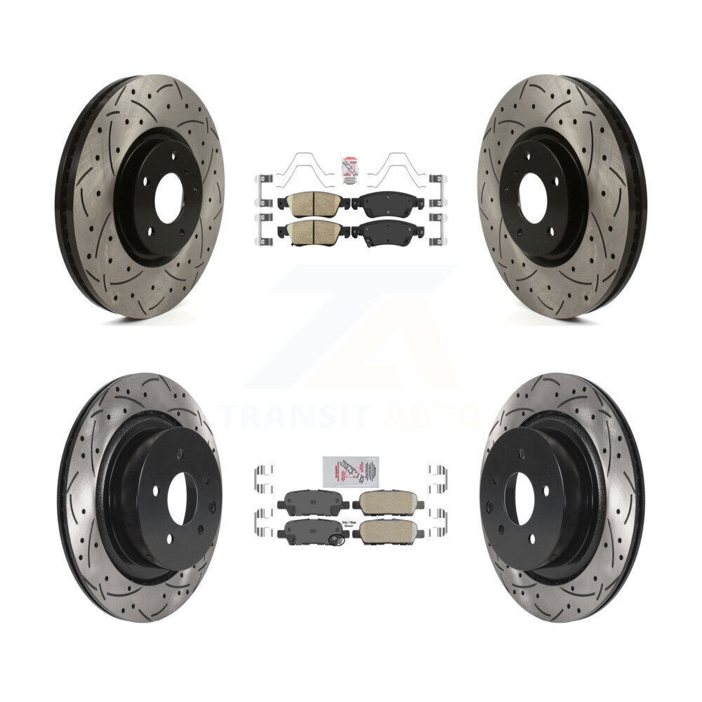 Kit de Rotor de frein à disque de fente de foret de manteau de protection en céramique avant et arrière pour INFINITI G35 Q6