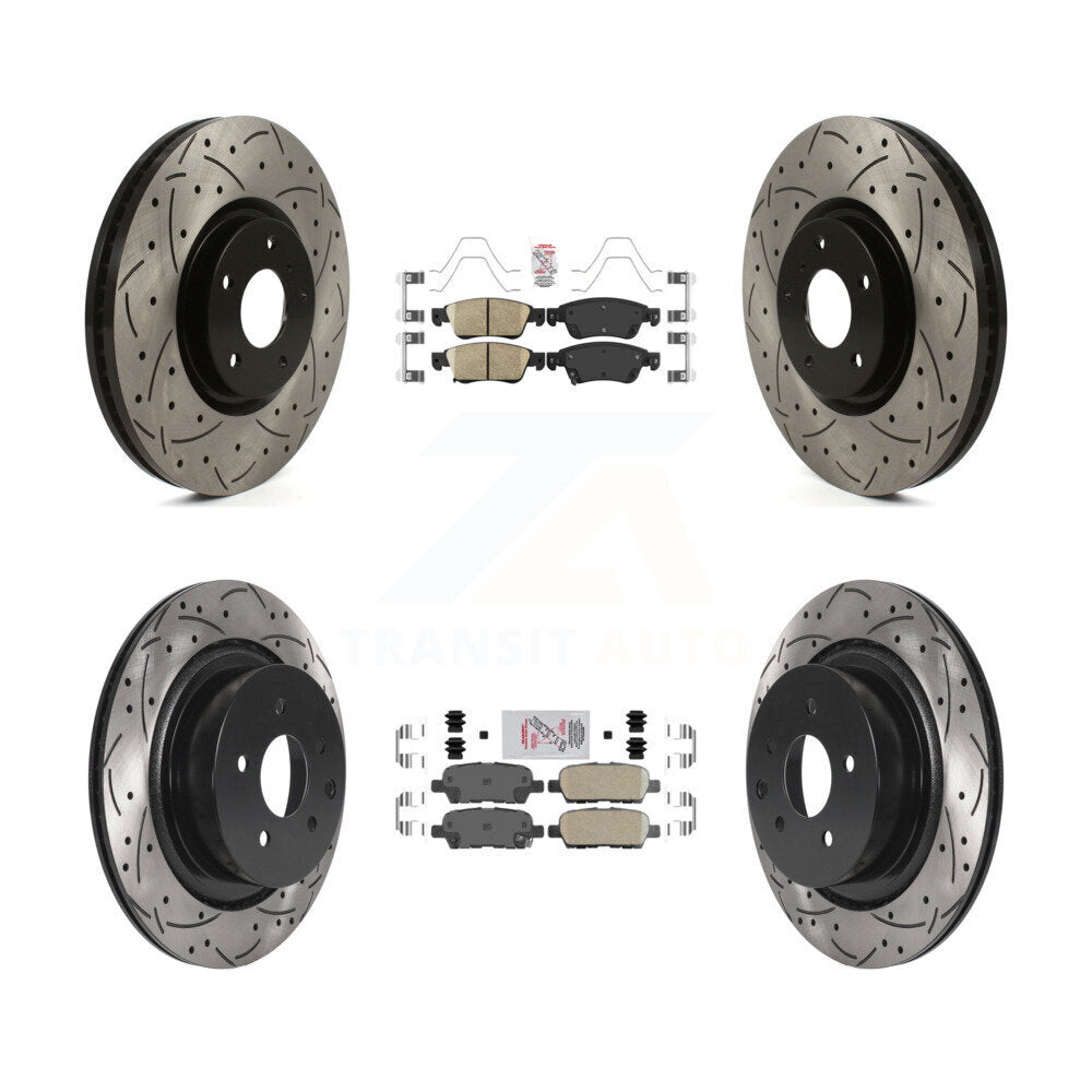 Kit de Rotor de frein à disque de fente de foret de manteau de protection en céramique avant et arrière pour INFINITI G35 Q6