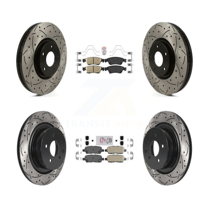 Kit de Rotor de frein à disque de fente de foret de manteau de protection en céramique avant et arrière pour INFINITI G35 Q6