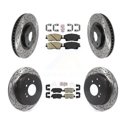 Kit de Rotors de frein à fente de forage de tampon en céramique avant et arrière pour Kia Sportage Turbocharge