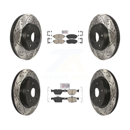 Kit de rotors de frein à fente percée avec tampons en céramique avant et arrière, pour Subaru Legacy 2015 2.5