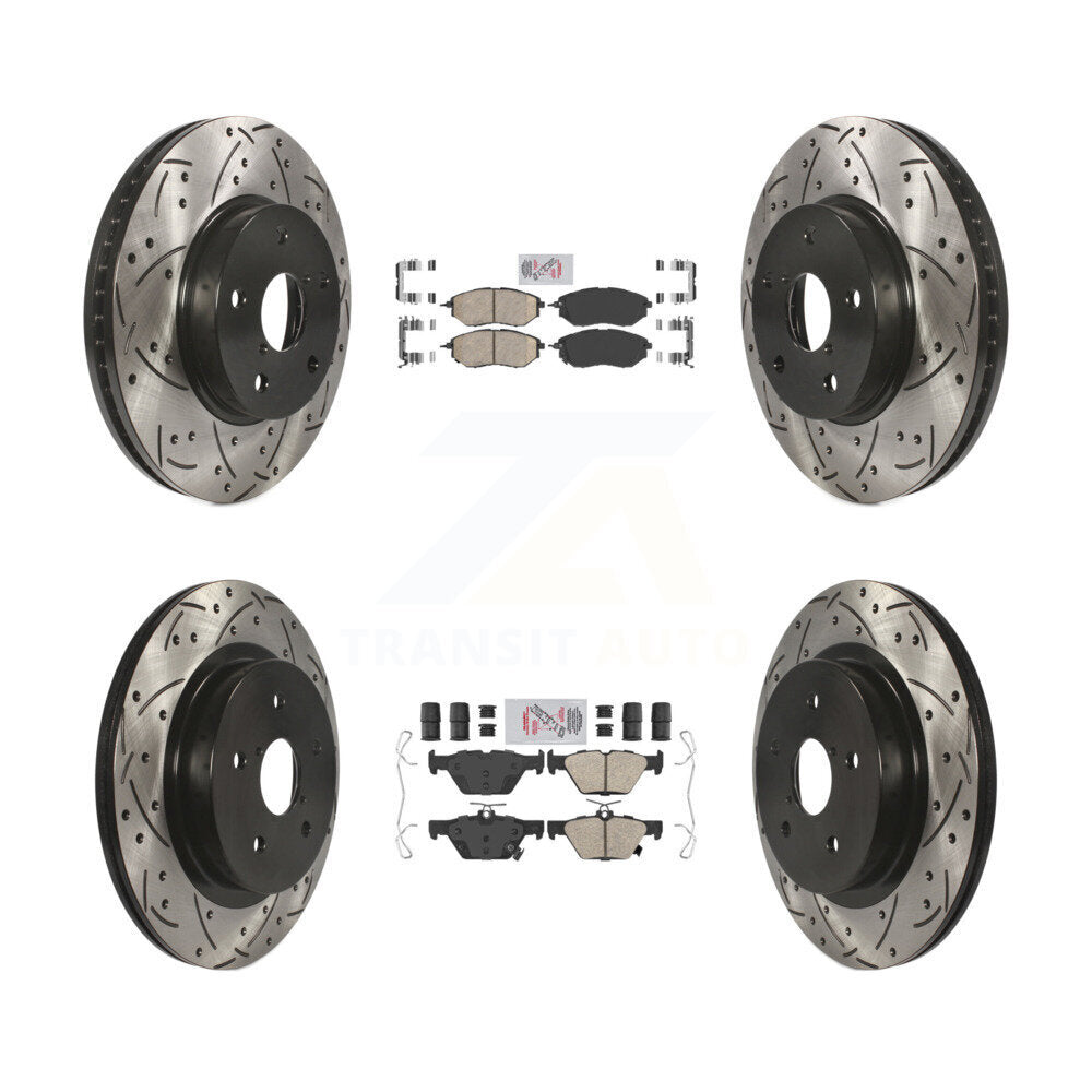 Kit de rotors de frein à fente percée avec tampons en céramique avant et arrière, pour Subaru Legacy 2015 2.5