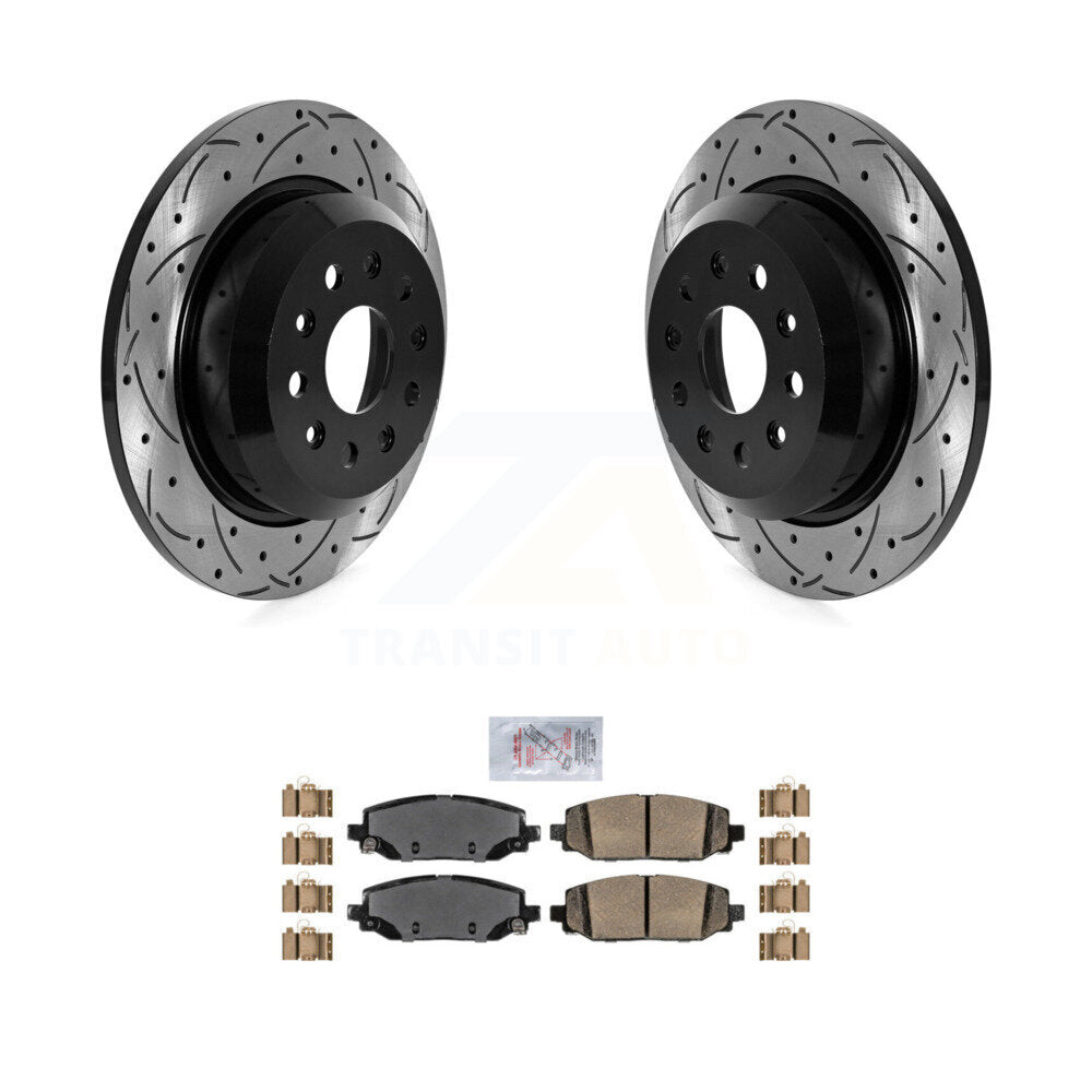 Kit de plaquettes en céramique pour rotors de frein à fente de forage arrière, pour Jeep Wrangler Rubico 2018 – 2020