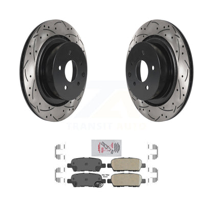 Rotor de frein à disque à fente percée avec revêtement arrière et Kit de plaquettes en céramique pour INFINITI G35 Q6