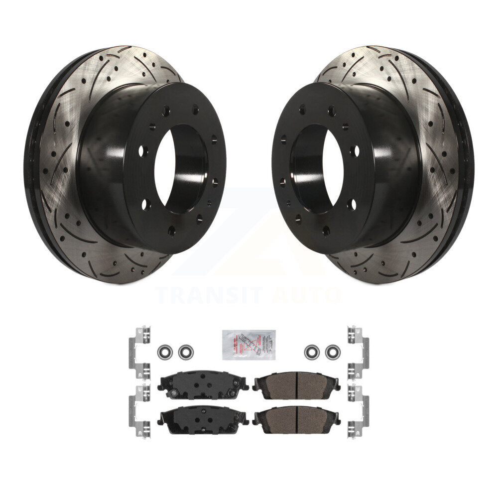 Rotors de frein à disque à fente arrière, Kit de plaquettes semi-métalliques pour Chevrolet Suburba