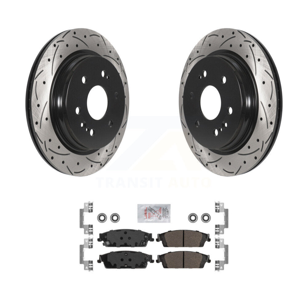Kit de plaquettes semi-métalliques de Rotor de frein à fente arrière percée pour Chevrolet Silverado 150