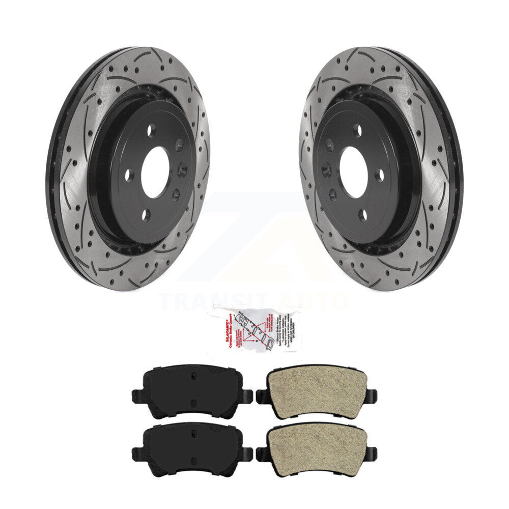 Kit de plaquettes semi-métalliques de Rotor de frein de fente de forage arrière pour Volvo XC70 S60 V60 S80 V7