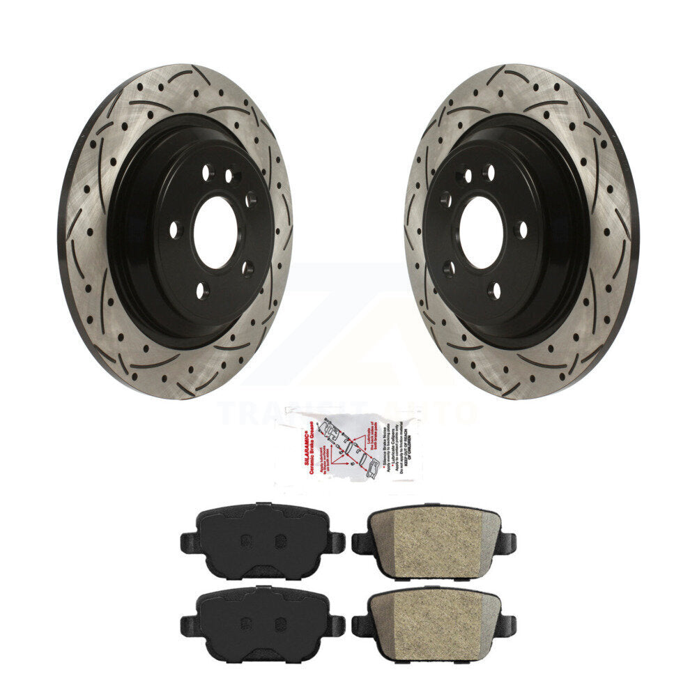 Kit de plaquettes de frein semi-métalliques pour rotors de frein arrière à fente percée pour Volvo S80 FW 2008-2011