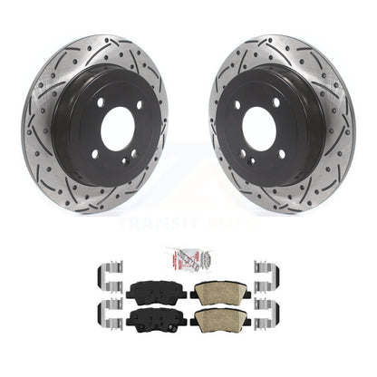 Kit de plaquettes en céramique pour rotors de frein à disque, fente de perçage arrière, pour Hyundai Accen 2011